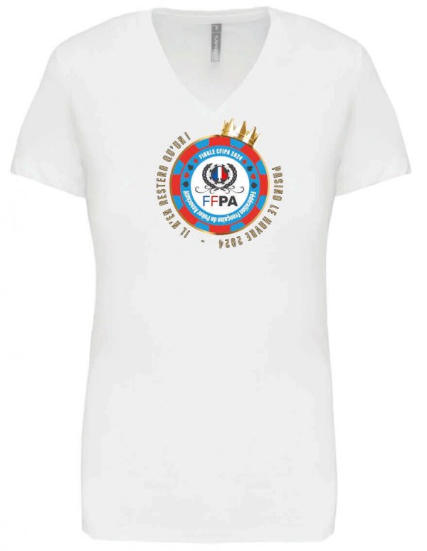 T-shirt Femme manches courtes col V - Collector CFIPA 2024 Blanc