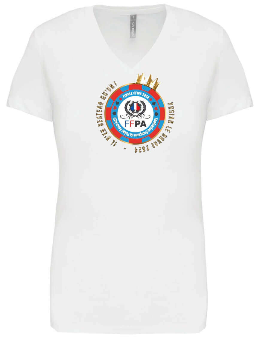 T-shirt Femme manches courtes col V - Collector CFIPA 2024 Blanc