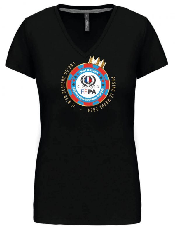 T-shirt Femme manches courtes col V - Collector CFIPA 2024 Noir