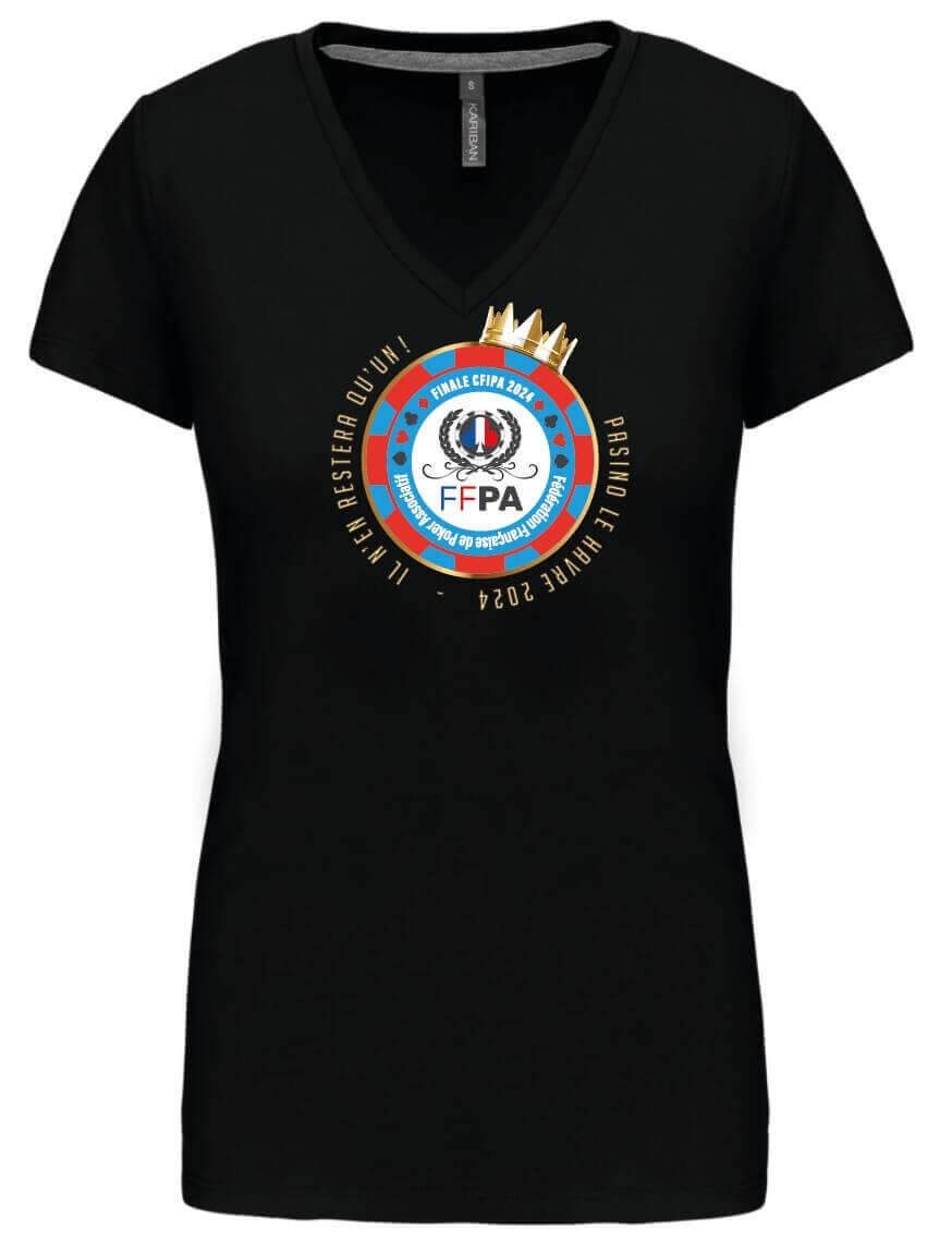 T-shirt Femme manches courtes col V - Collector CFIPA 2024 Noir