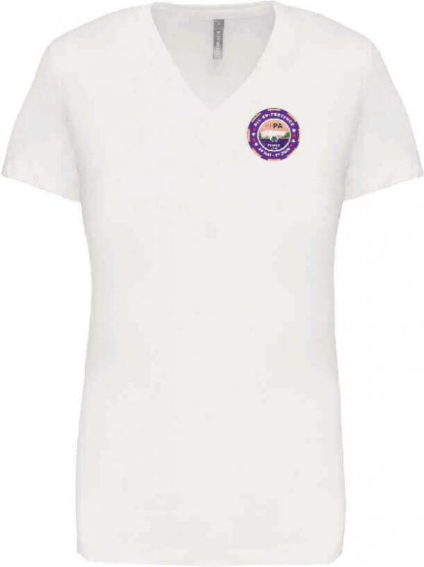 T-shirt Femme manches courtes col V - Collector CFIPA 2025 Blanc