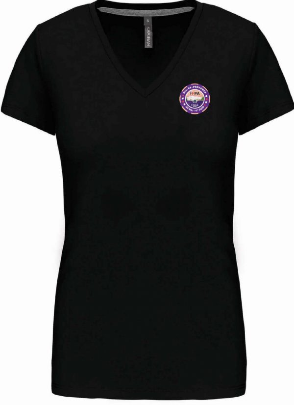 T-shirt Femme manches courtes col V - Collector CFIPA 2025 Noir